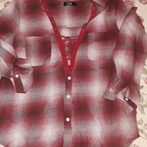 Lace up flannel